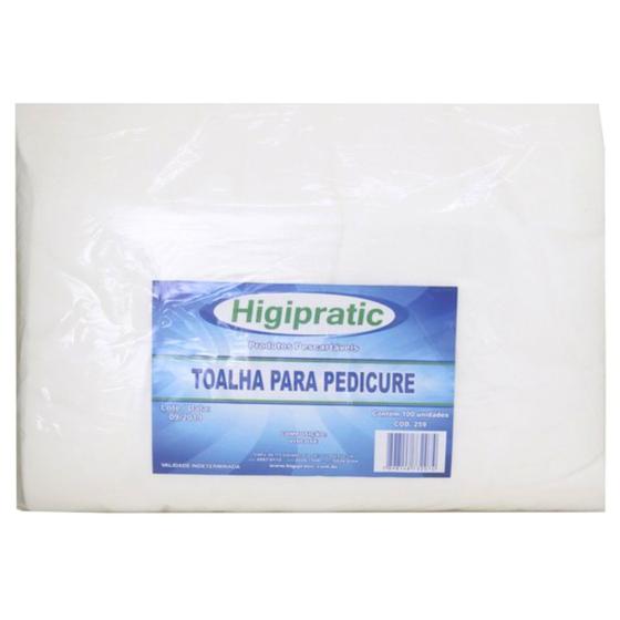 Imagem de Kit 100 Toalhas Descartáveis P/ Pedicure 30x40cm Higipratic