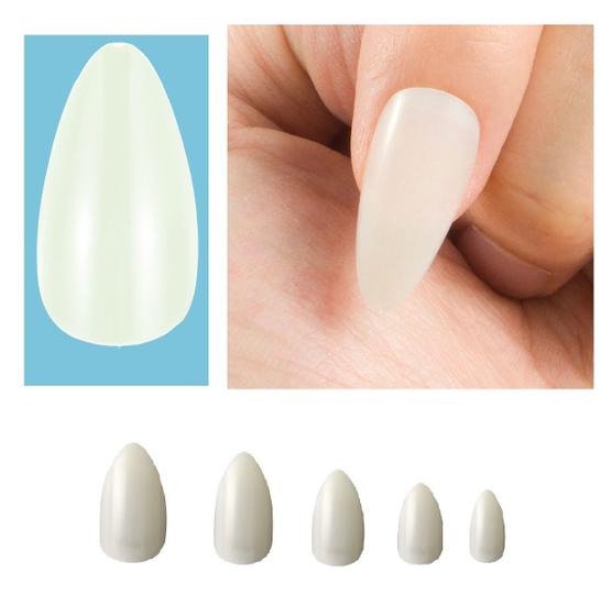 Imagem de Kit 100 unhas postiças inteiras amendoada natural realista