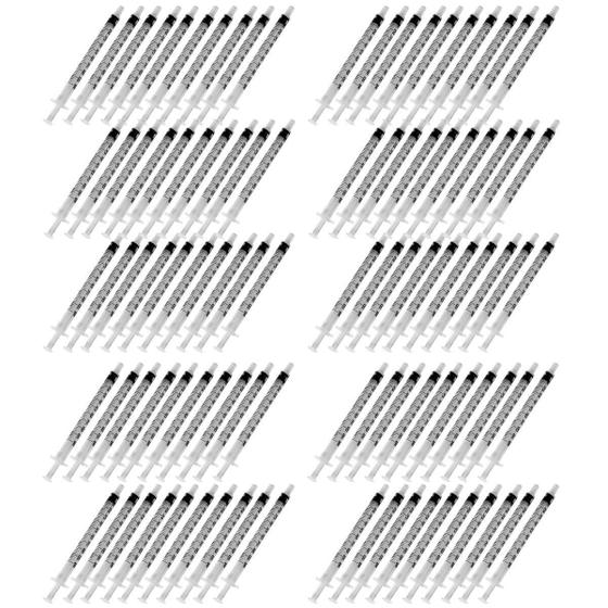 Imagem de Kit 100 unid. seringa plástica descartável 01 ml sem agulha