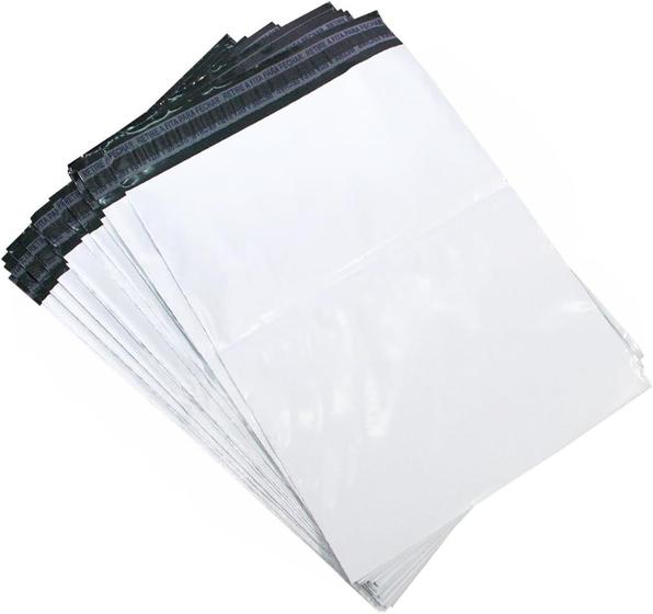 Imagem de Kit 100 unidades Embalagem Segurança Saco Plástico Branco Coex 30x40