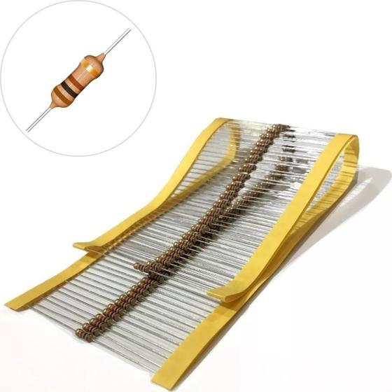 Imagem de Kit 100 Unidades  Resistor 100R 1/4W 5% Resistores Padrão Cr25 Ohms