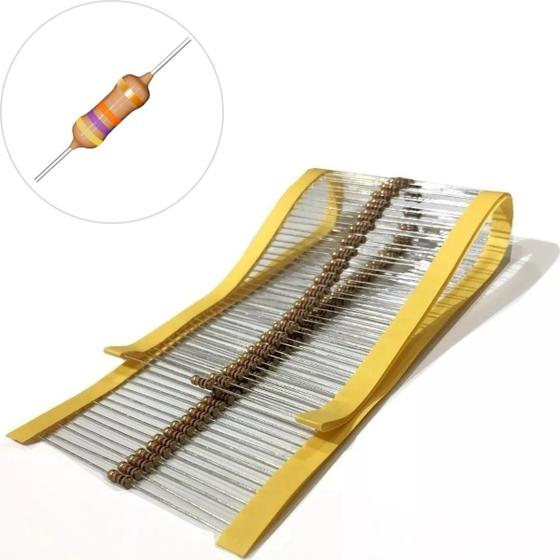 Imagem de Kit 100 Unidades  Resistor 47K 1/4W 5% Resistores Padrão Cr25 Ohms