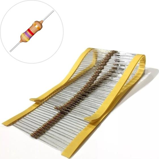 Imagem de Kit 100 Unidades  Resistor 4K7 1/4W 5% Resistores Padrão Cr25 Ohms