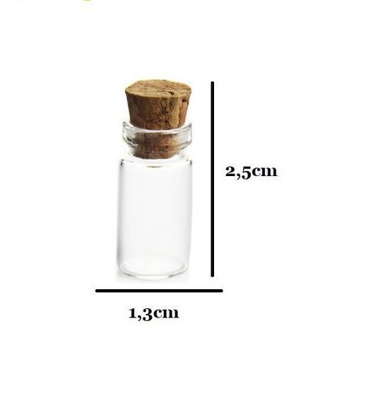 Imagem de Kit 100 Vidrinhos de 1ml c/ Tampas De Rolha para pingente