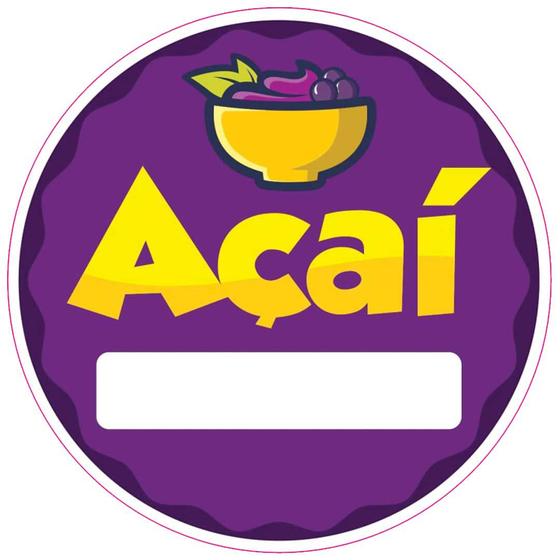 Imagem de Kit 1000 Etiquetas Adesivas Para Açaí 4x4 De Escrever