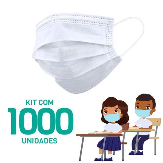 Imagem de Kit 1000 Máscaras Descartáveis para Crianças - Cor Branco