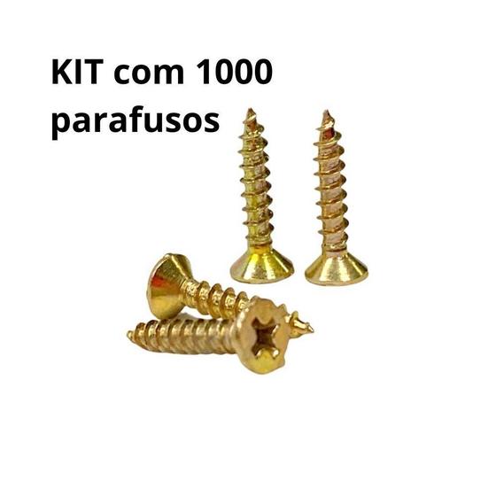 Imagem de Kit 1000 Parafusos Chilpboard Phillips Bicromatizado 3.0x20
