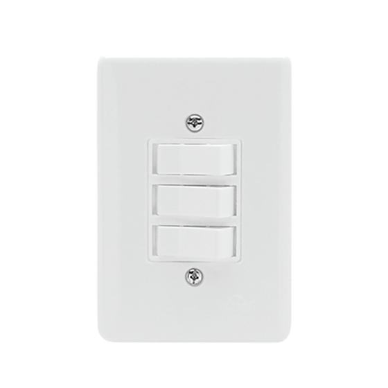 Imagem de Kit 10PC Conj Placa 4x2 Inter 3 Tecla Simples 6a 250v Stylus - Ilumi