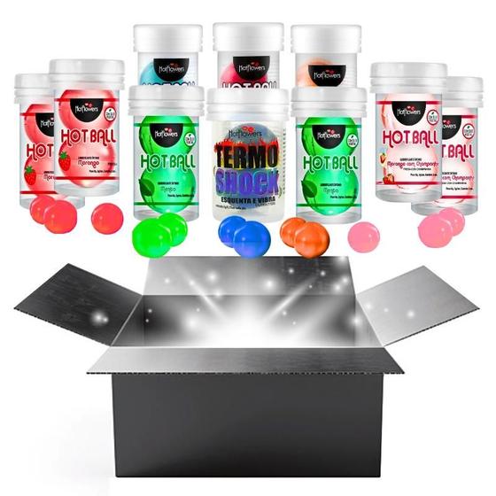 Imagem de Kit 10un Bolinhas Hot Ball Sabores e Sensações Hot Flowers