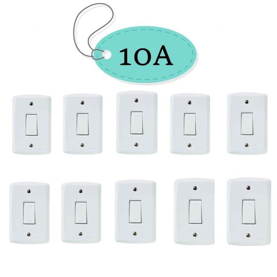 Imagem de Kit 10un Conjunto 4X2 1 Interruptor Paralelo 10A 250V Lux2