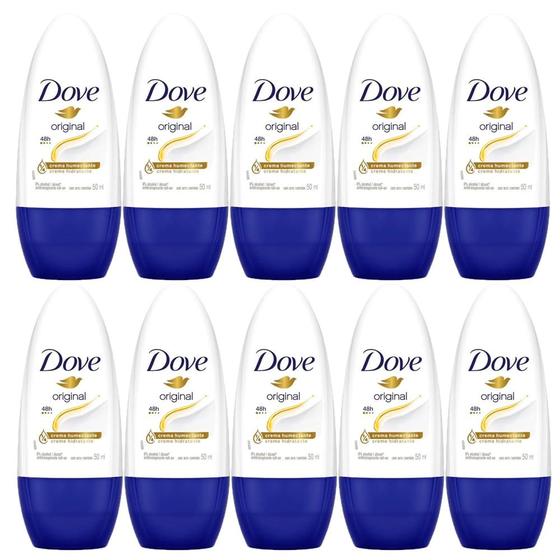 Imagem de Kit 10X 50ml Desodorante Antitranspirante Roll-on Dove Original