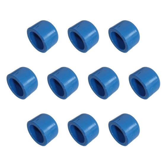 Imagem de KIT 10x CAP Tampão 20 mm PPR Azul para Rede de Ar Comprimido