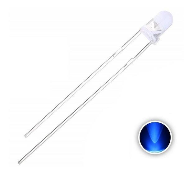 Imagem de Kit 10x led 3mm alto brilho azul