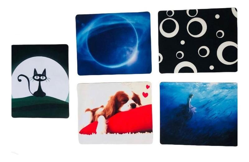 Imagem de Kit 10x Mousepad Basico Liso Simples Desenhos Atacado