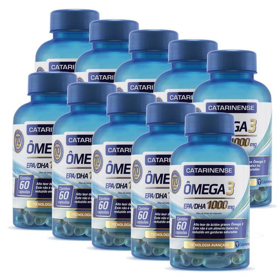 kit 10x Ômega 3 Catarinense 1000mg 60 Cáps Original Óleo De Peixe Menor preço em kit 10x Ômega 3 Catarinense 1000mg 60 Cáps Original Óleo De Peixe