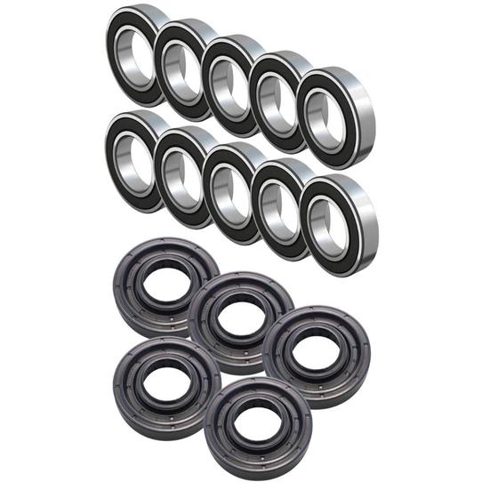 Imagem de Kit 10x Rolamentos 6006 e 5x Retentor Lavadora Brastemp Consul