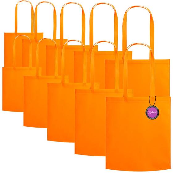 Imagem de Kit 10x Sacola Ecobag em TNT Premium Termo Selado 38x41cm Aid TopGet