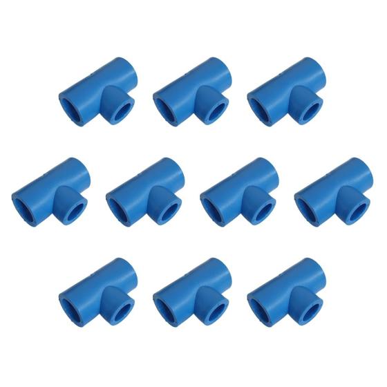 Imagem de KIT 10x Tee com Redução 50 x 40 mm PPR Azul para Rede de Ar Comprimido
