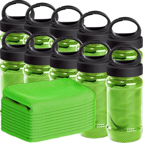 Imagem de Kit 10x Toalha Esportiva Gelada Refrescante TopGet Verde