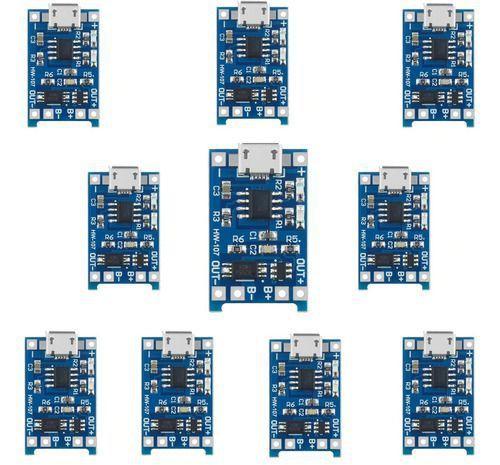Imagem de Kit 10x Tp 4056 Tc4056 Micro Usb Carregador Bateria Proteção