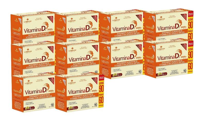 Imagem de Kit 10x Vitamina D3 2000UI Com 90 Cápsulas - La San Day