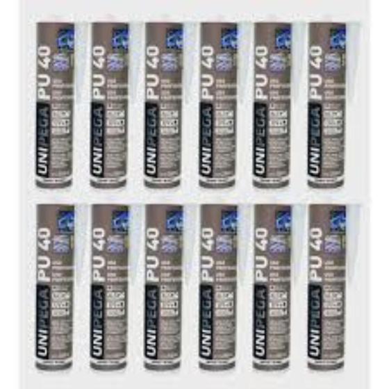 Imagem de Kit 12 Adesivo PU 40 Profissional 280ml Unipega Preto