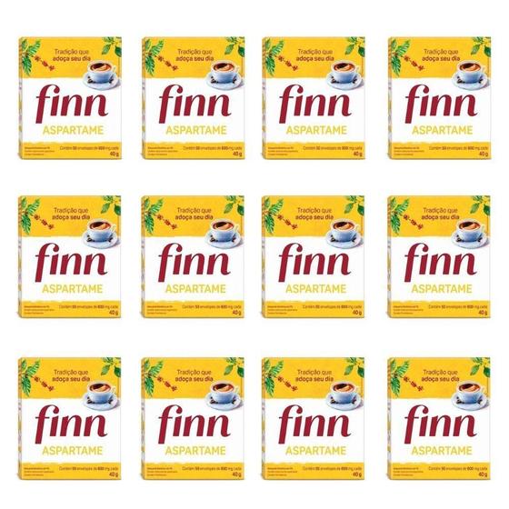 Imagem de Kit 12 Adoçante Sachet Finn Com 50 Unidades