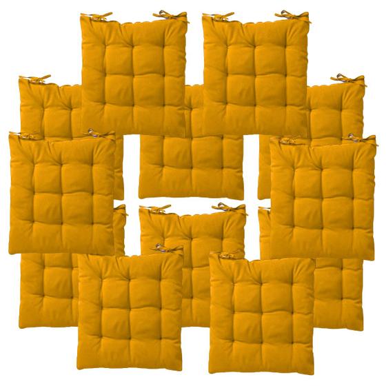 Imagem de Kit 12 Almofadas Assento Sofá Cadeira Futton Design Liso Sofisticado Resistente