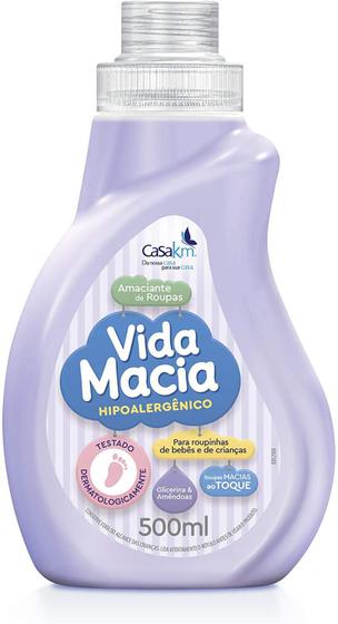 Imagem de Kit 12 Amaciante De Roupas Vida Macia Baby Amêndoa 500ml