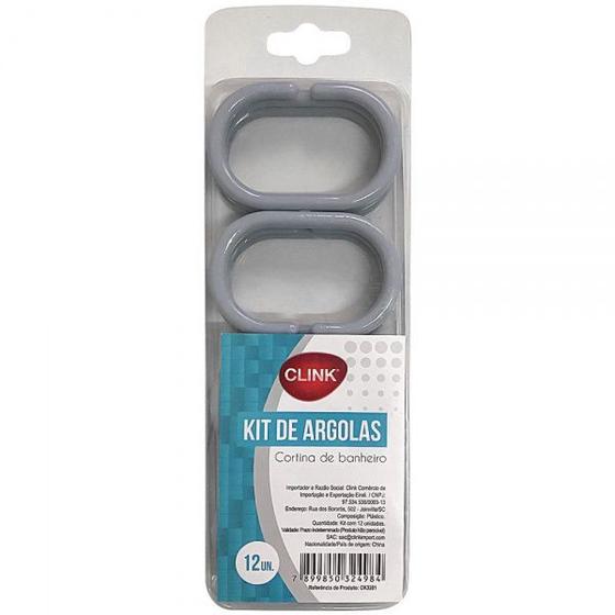 Kit 12 Argolas para Cortina de Banheiro Tamanho Universal De Plástico CK4057 - Clink Menor preço em Kit 12 Argolas para Cortina de Banheiro Tamanho Universal De Plástico CK4057 - Clink