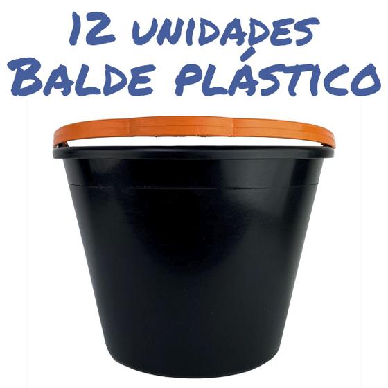 Imagem de Kit 12 Balde Industrial Obra 12 Litros