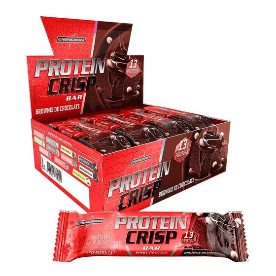 Imagem de Kit 12 Barra Proteína Crisp Bar Brownie de Chocolate 45g Cada