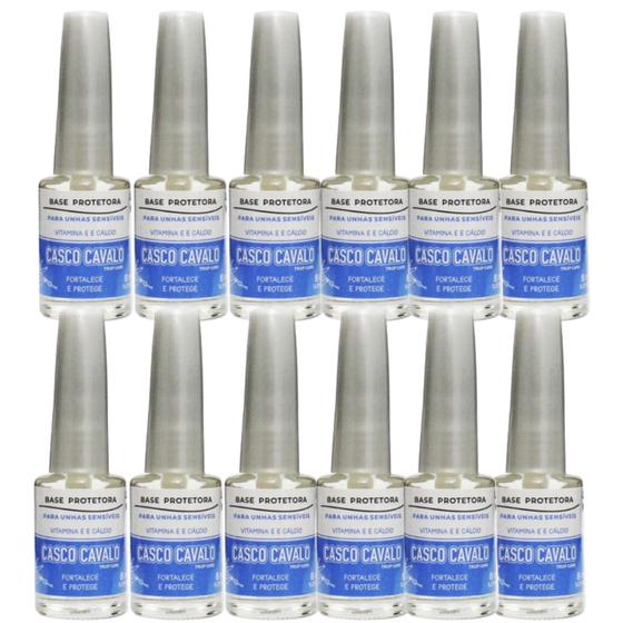 Imagem de Kit 12 Base Protetora Casco Cavalo 8Ml - Trop Care