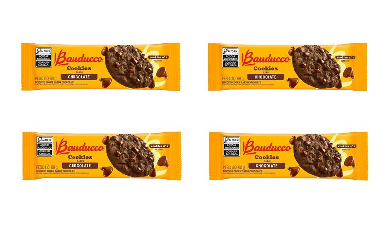 Imagem de kit 12 Biscoito Cookie gotas de Chocolate 60g Bauducco