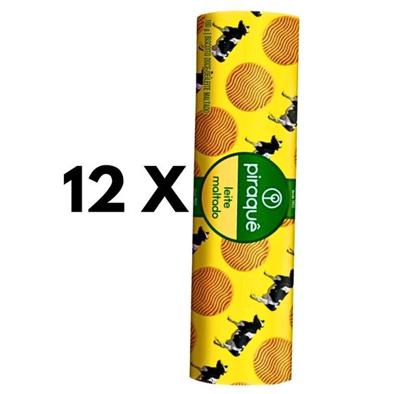 Imagem de Kit 12 Biscoitos Leite Maltado  PIRAQUÊ 132g Cada