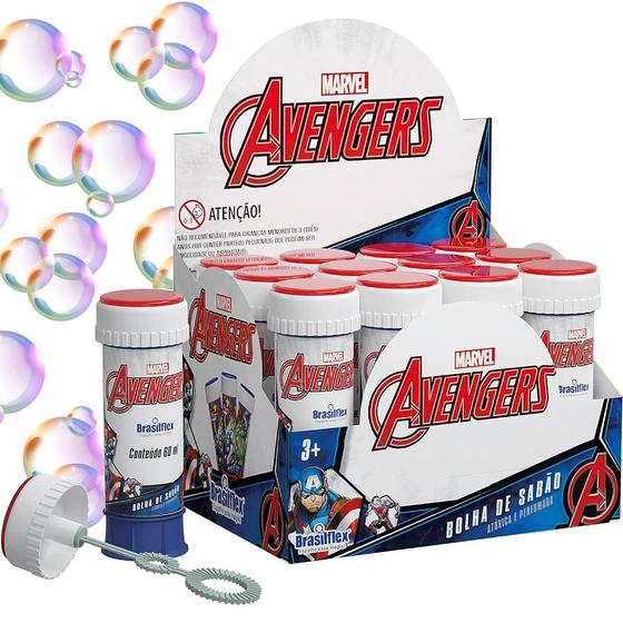 Imagem de Kit 12 Bolhas de Sabão Avangers Vingadores p/ Festa Infantil