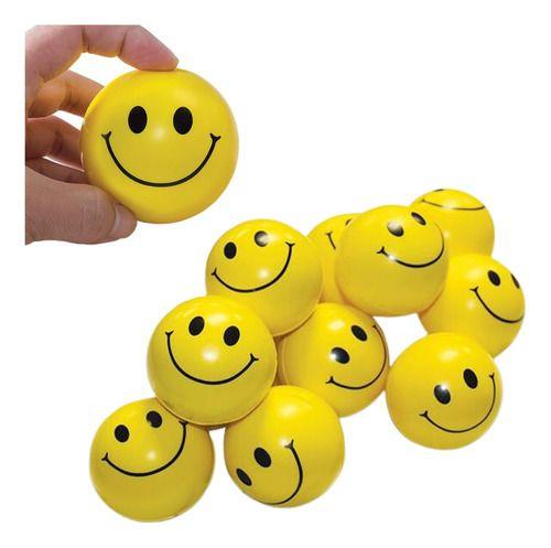 Imagem de Kit 12 Bolinhas Bola Macia Emoji Anti Stress Smile Massagem