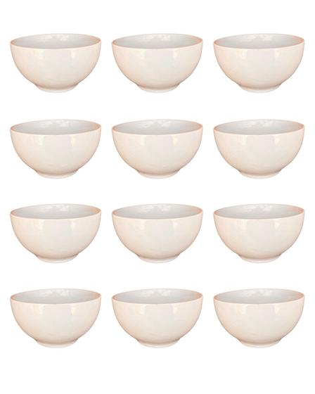 Imagem de Kit 12 bows de porcelana branca 500 ML ideal para sopas e caldos