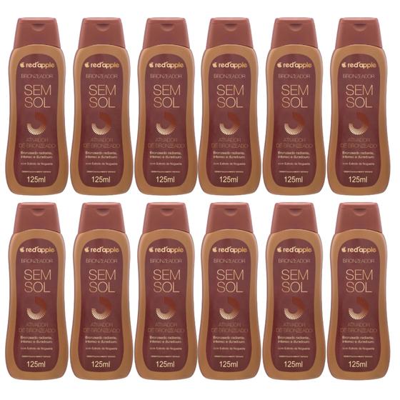 Imagem de Kit 12 Bronzeador Sem Sol Autobronzeador 125Ml - Red Apple