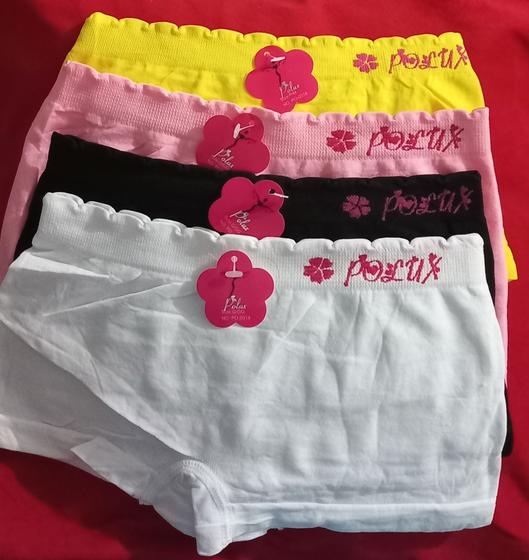 Imagem de Kit 12 Calcinhas boxer Infantil P ao GG calcinha sem costura Poliamida boxe short Microfibra