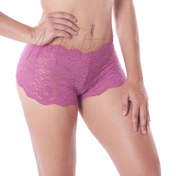 Imagem de Kit 12 Calcinhas Caleçon Rendado Boxer Shortinho Atacado