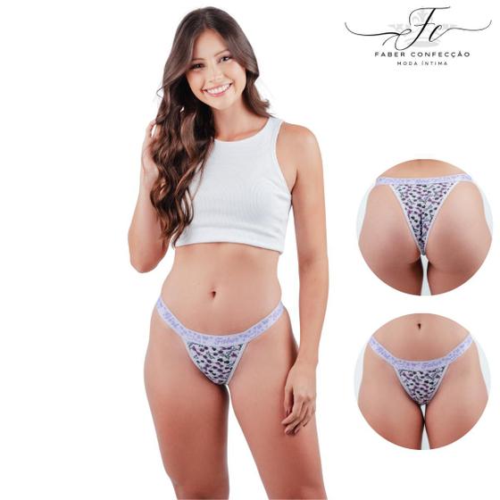 Imagem de Kit 12 Calcinhas em Algodão Tanga Conforto Tanguinha Com Lateral Exposto