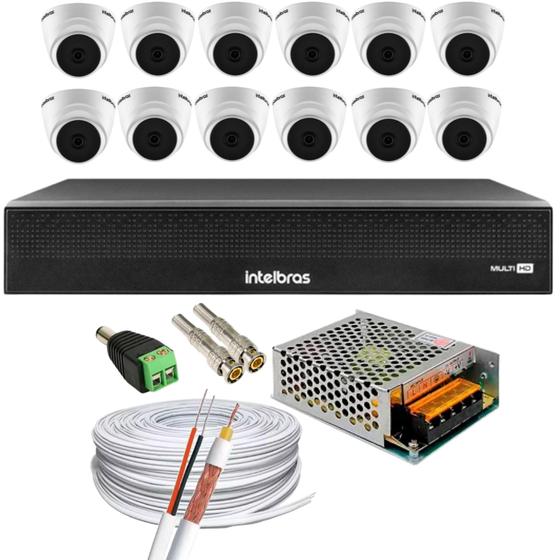 Imagem de Kit 12 Câmera 1220D Mic com Audio Dvr 1016 Intelbras