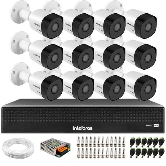 Imagem de Kit 12 Câmeras Intelbras de Segurança Full HD 1080p VHD 3230 B G5 + DVR MHDX 3116 Full HD 16 canais