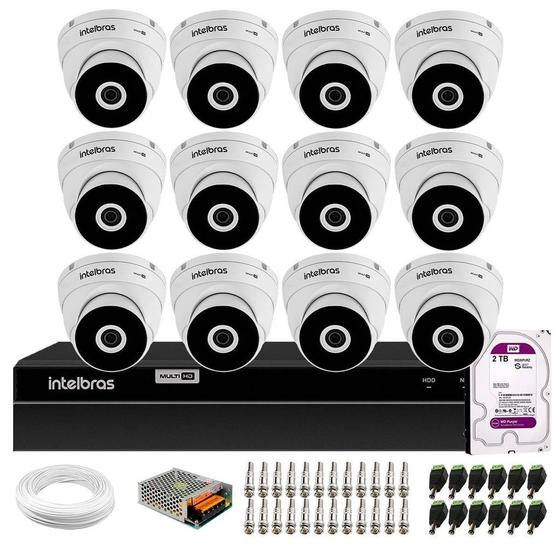 Imagem de Kit 12 Câmeras Intelbras VHD 3230 D G7 Dome Full HD 1080p Visão Noturna de 30m IP67 + DVR Intelbras MHDX 1316 Full HD 16 Canais Multi HD + HD 2TB