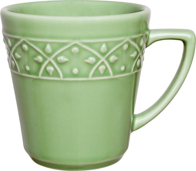 Imagem de Kit 12 Canecas Verde Mendi Sálvia Oxford Cerâmica 360ml