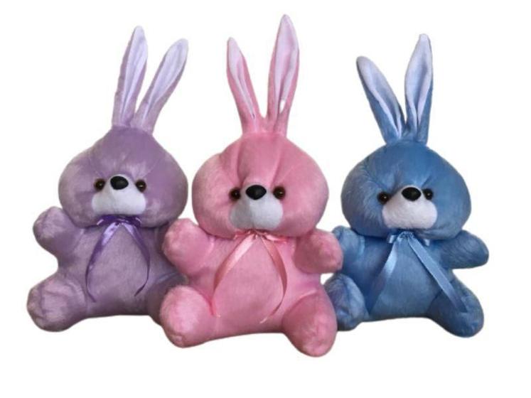 Imagem de Kit 12 Coelhos Coloridos para Cesta de Páscoa 