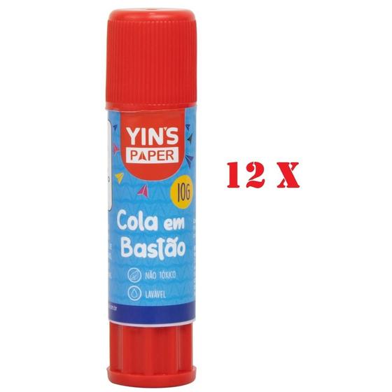 Imagem de Kit 12 Cola Bastão 10g Yin's Paper - Pack com 12 peças