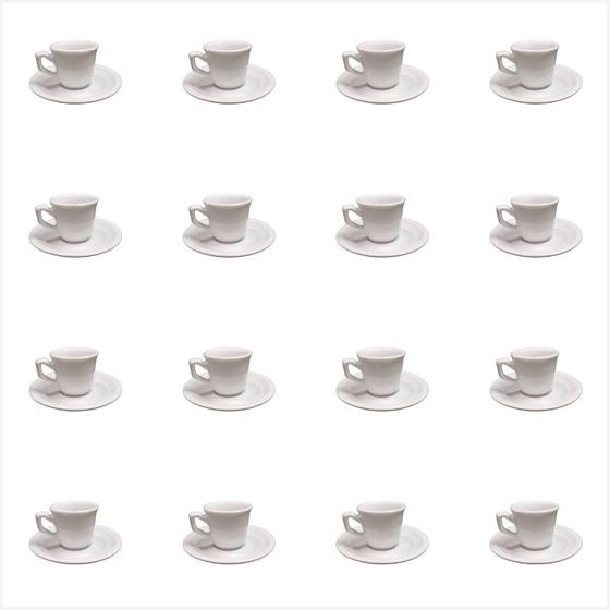 Kit 12 Conj. Xícara com Pires p/ Café 50ml porcelana Branca Menor preço em Kit 12 Conj. Xícara com Pires p/ Café 50ml porcelana Branca