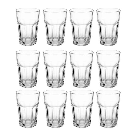 Imagem de Kit 12 Copos de Vidro resistente 350ml Transparente Vitamina